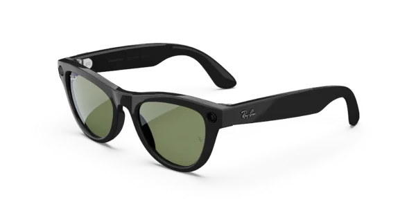 Ray-Ban Meta Skyler, Блестящо черно / зелено