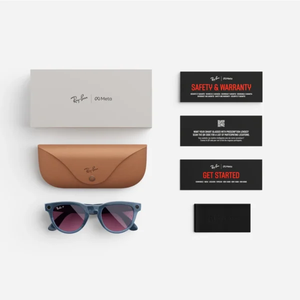 Ray-Ban Meta Headliner, Shiny Jeans / Dusty Red - obrazek 6