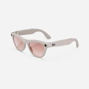 "Ray-Ban Meta Skyler", blizganti kreidos pilka / cinamono rožinė