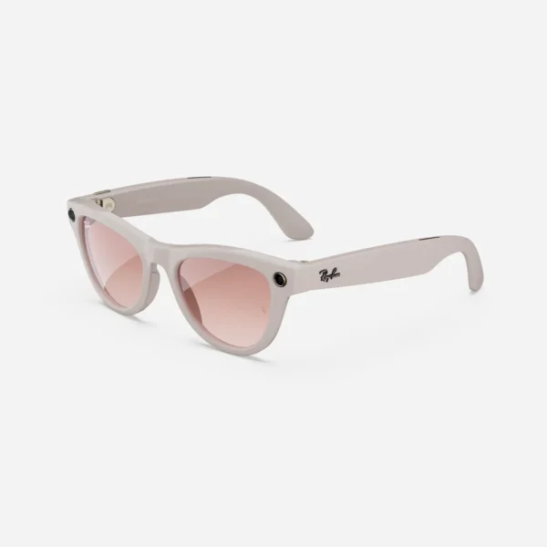 Ray-Ban Meta Skyler, fényes kréta szürke / fahéj rózsaszínű