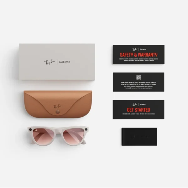 Ray-Ban Meta Skyler, Shiny Chalky Gray / Cinnamon Pink - Slika 5