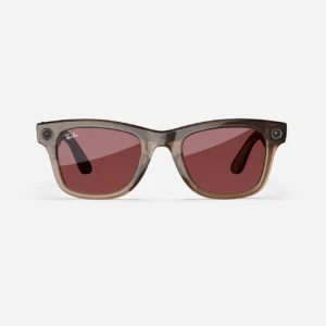 Ray-Ban Meta Wayfarer, Shiny Warm Stone / Clear to Watermelon Red - Vaizdas 3