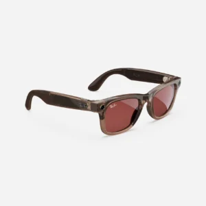 Ray-Ban Meta Wayfarer, Shiny Warm Stone / Clear to Watermelon Red - Vaizdas 4