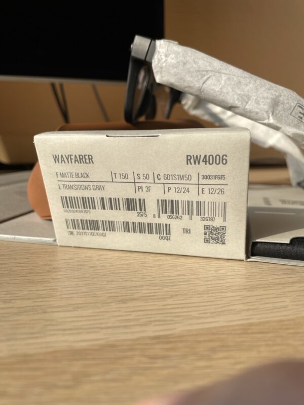 RAY-BAN META WAYFARER RW4006, F: MATTE BLACK, L: TRANSITIONS GRAY, S: 50 - Slika 2