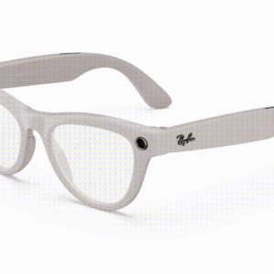 "Ray-Ban Meta Skyler", blizgios kreidos pilkos spalvos / skaidrus safyro perėjimas®