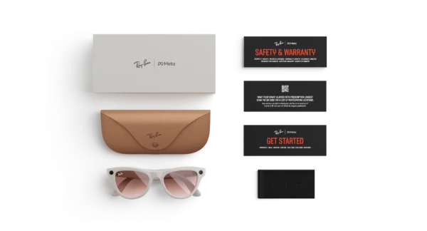 Ray-Ban Meta Skyler, Shiny Chalky Gray / Gradient Cinnamon Pink - Image 4