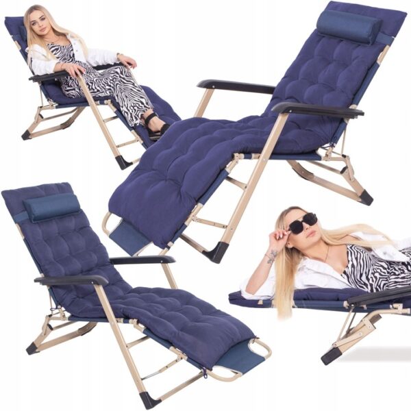 2x GARDEN BEACH FOLDING CHAIR SET BEACH CHAIRS GRAVITY CHAIR 2 pcs