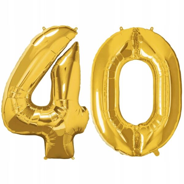Baloni iz folije številke 40 ZLATO PARTY 40cm XXL HELIUM 40. rojstni dan