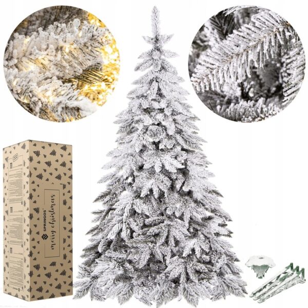 ÁRVORE DE NATAL ARTIFICIAL ESPURITA CAUCASIANA COBERTA DE NEVE 150 cm DENSE PREMIUM VIVO