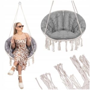 HANGING CHAIR GARDEN SWING STORK’S NEST BOHO FOR HOME WITH PILLOW