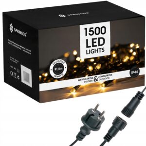 1500LED ВЪНШНИ IP44 КОЛЕДНИ ЛАМПИ ЗА ЕЛХА ТОПЛА БЯЛА СВЕТЛИНА ГИРЛЯНД