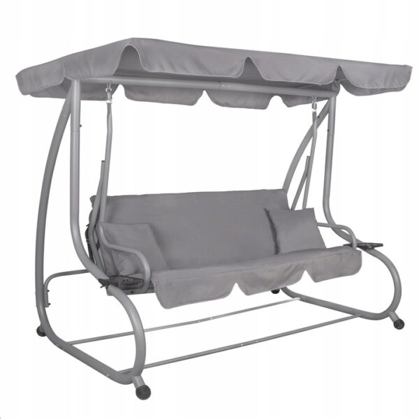 GARDEN SWING ROCKING BENCH 3SEATER FOLDABLE 2in1 + CANOPY MATRESS