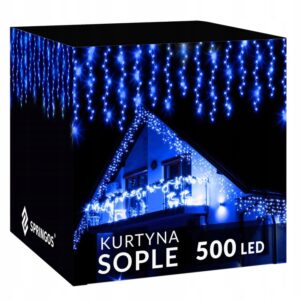 ICICL 500LED ВЪНШНИ ЛАМПИ 22,5 М ДЕБЕЛА СВЕТКАВИЦА ЗАВЕСА СВЕТЛИНА ГИРЛЯНД