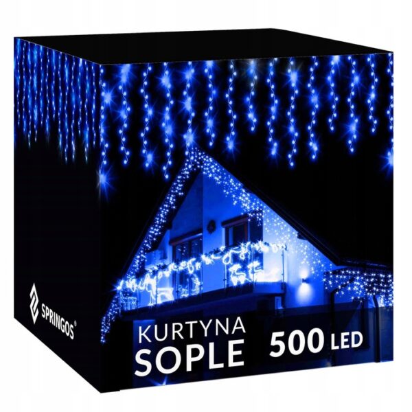 ICICL 500LED VENKOVNÍ LAMPY 22,5M TLUSTÝ ZÁBLESKOVÝ ZÁVĚS SVĚTLA GIRLANDA