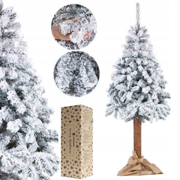 SPRUCE ON A TRUNK DIAMOND PINE CHRISTMAS TREE 220 CM DENSE SNOW-COVERED LIKE LIFE