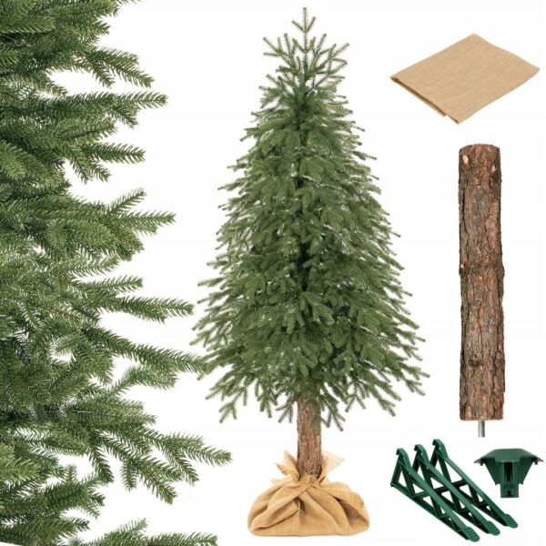 NATUURLIJKE SPRUCE OP EEN DELUX PE TRUNK 180 cm ARTIFICIËLE KERSTBOOM dicht zo levensecht