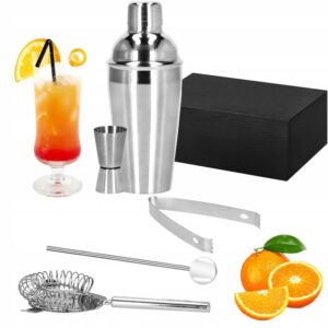 BARTENDER SET 5 tk COCKTAILIDE JA JUOMADE MÕÕTMISE SHAKER 550ml PROFESSIONAALNE