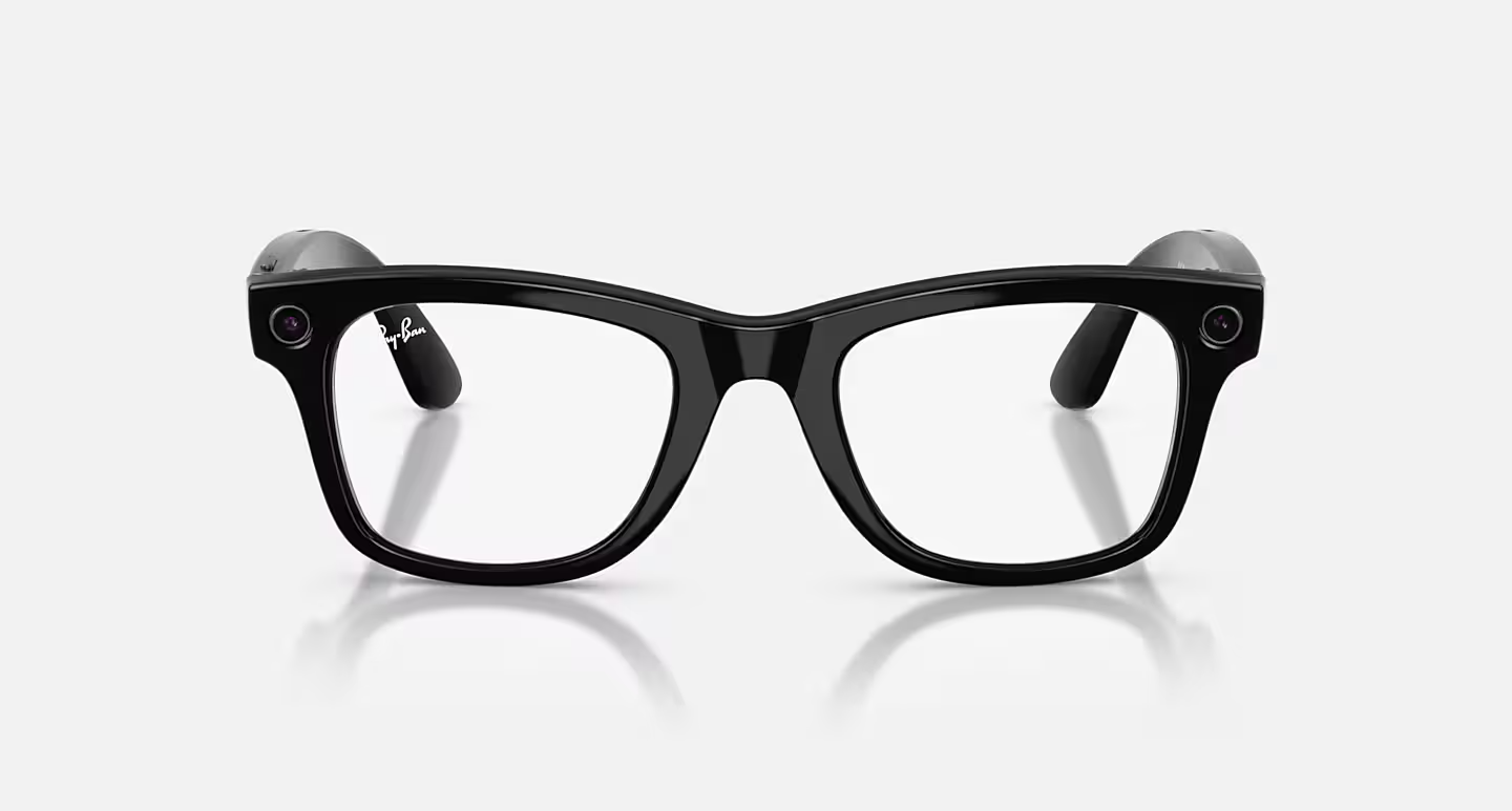 Ray-Ban Meta Wayfarer (Gen 2) Shiny Black AI Glasses with Green Transitions® Lenses - Obraz 3