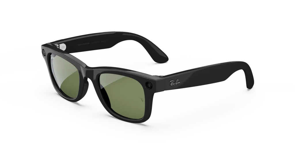Ray-Ban Meta Wayfarer (Gen 1) Shiny Black AI Glasses with Green Lenses