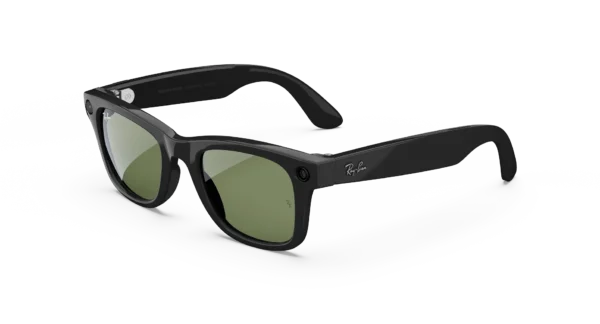 Okulary Ray-Ban Meta Wayfarer (Gen 1) Shiny Black AI z zielonymi soczewkami
