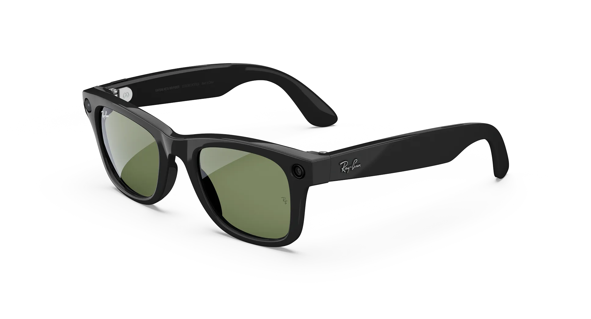Ray-Ban Meta Wayfarer (Gen 1) Shiny Black AI Glasses with Green Lenses - Obraz 1