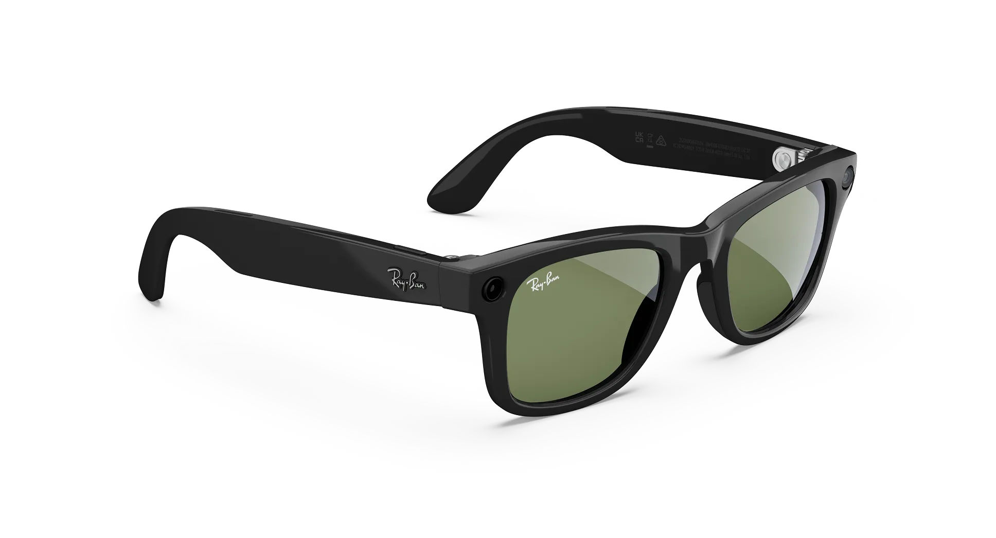 Ray-Ban Meta Wayfarer (Gen 1) Shiny Black AI Glasses with Green Lenses - Obraz 2