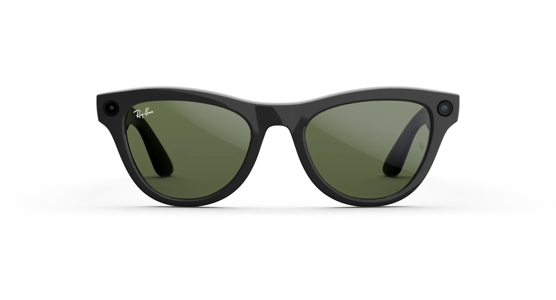 Ray-Ban Meta Skyler (Gen 2) shiny black AI glasses with green lenses - Obraz 2