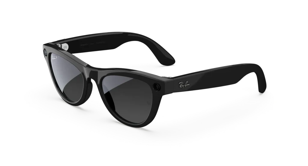 Ray-Ban Meta Skyler (Gen 2) Shiny Black AI Glasses with Polarized Black Lenses