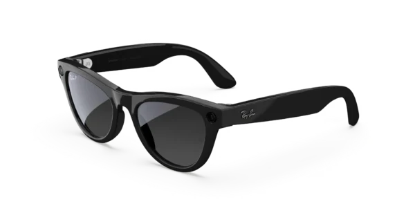 Okulary Ray-Ban Meta Skyler (Gen 2) Shiny Black AI z czarnymi soczewkami polaryzacyjnymi