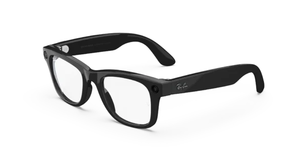 Okulary Ray-Ban Meta Wayfarer (Gen 1) Shiny Black AI z przezroczystymi soczewkami