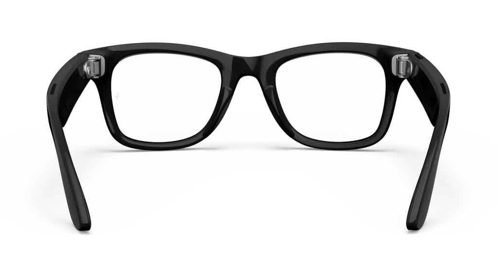Ray-Ban Meta Wayfarer (Gen 1) Bleščeča črna očala AI s prozornimi lečami